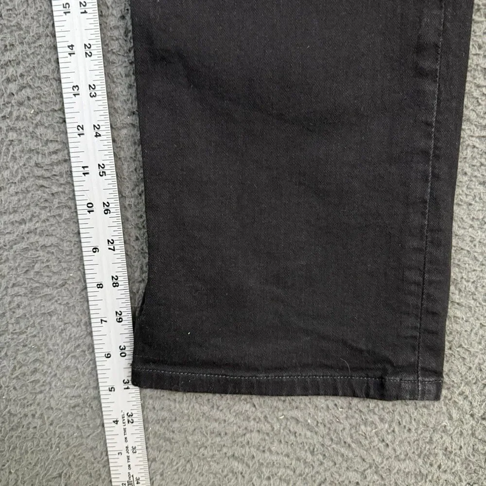 True Religion Jeans Mens 42x31 Black Ricky Relaxed Straight Fit Stretch Denim
